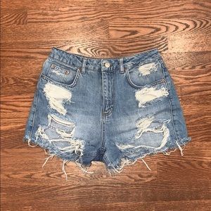 Topshop mom jean shorts
